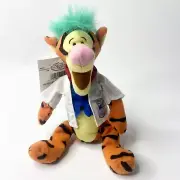 Disney Store Bean Bag Plush Tigger Mad Scientist 9" Lab Coat Green Hair w/tag