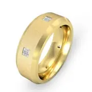 Princess Diamond Mens Wedding Band Eternity Ring 14k Yellow Gold 7.5mm 0.50 Ctw