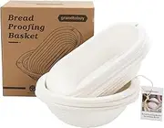 Set 6 Pulp Bread Proofing Basket 10inch Round + 11inch Oval Sourdough Banneton Bortform with 30pcs Disaposable Non-woven Liners and Storage Bag Bread Baking Supplies