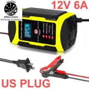 12V Intelligent Car & Motorcycle Battery Charger with LCD Display & Protection