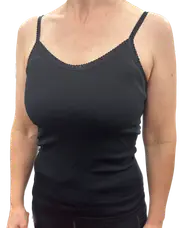 Ladies Pure Wool Lace Camisole – Black Thermal Top