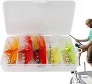 WJnflQN Metal Fishing Bait | Metal Glitter Rotating Lure Kit | Fishing Accessory with Reflective Beads for Freshwater and Saltwater Environment