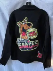 Scooby Snacks Jacket Men's M 42 Scooby-Doo Retro Cartoon Black Denim NEW $109