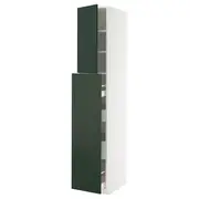 METOD / MAXIMERA hc w p-o func 4drw/1dr/2shlv, white/Havstorp deep green, 40x60x220 cm