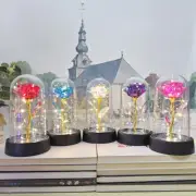 LED Light Foil Flower Artificial Rose Flowers Night Lamp Valentines Day Gift For