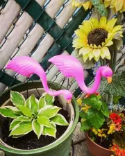 4 Pack Plastic Pink Flamingo Yard Outdoor Lawn Garden Decor Art Ornament Statue
