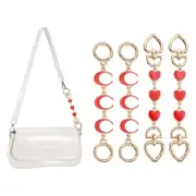 Bag Extender Chain, 4 Pcs Purse Strap Heart Moon Shape Chain, Red