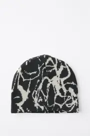 [Cotton On Men] Cotton On Men - Skull Beanie - Black/white/bleached out OS BLACK/WHITE/BLEACHED OUT