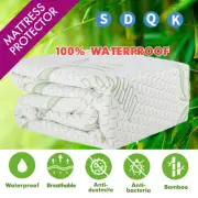 Cooling Bamboo Fibre Mattress Protector Cover Waterproof SB/DB/KSB/Queen/King/SK