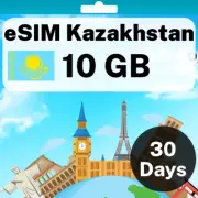 eSIM Kazakhstan - 10 GB - 30 Days - Travel eSIM | QR code activation