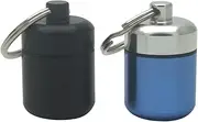 EverVanz 2 Packs Aluminum Pill Container Keychain and Earplugs Casing Box Small and Cute G_08