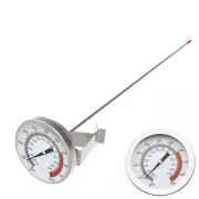 16" Long Stem Deep Fry Thermometer with Clamp, Instant Read 2" Dial Meat BBQ ...