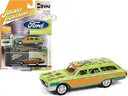 [Johnny Lightning] 1960 Ford Country Squire (Rat Fink) Die-Cast Model Car, 1/64 Scale, Green, Unisex, Kids and Hobbyists