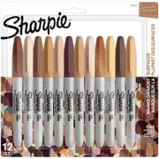 Sharpie Permanent Marker Pens Fine Point, Skin Tone Colours, 12 Pack