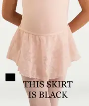 Body Wrappers 2192 Size Small/Medium (4-7) Black Flower Mesh Girls Pull on Skirt
