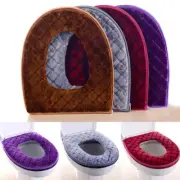 Toilet Seat Pad Bathroom Closestool Cover Soft Warm Cushion Zipper Washable Mat