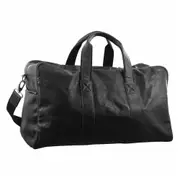 Pierre Cardin 51.5x30cm Rustic Leather Business/Overnight Zip Duffle Bag Black