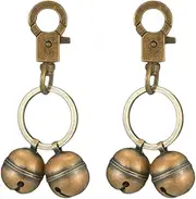 ShigKeu 2 Piece Extra Loud Cat and Dog Bells Sturdy Brass Bells Vintage Brass Collar Pendant Brass Bells with Swivel Lobster Clasp Pet Tracker for Bells