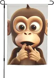 The Silent Monkey Garden Flag 12x18 in Double Sided Print Yard Flags Indoor Outdoor Holiday Flag for Outside Banner Photo Backdrop for Home Decoration