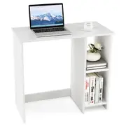 Giantex 80cm Wood Computer Desk Writing Workstation Home Office Desk w/2 Open Shelves White