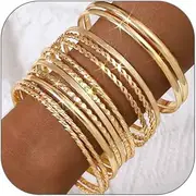 [Sakytal] Boho Gold Bangle Bracelets Set Indian Multi Bangles Bracelet layered Stackable Bracelet for Women