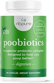nbpure Poobiotics A Superior Probiotic Complex Designed to Help You Poop Better, 60 Capsules
