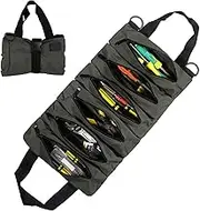Tool Roll Up Bag With Detachable 6 Pouches - Portable Organizer for Mechanic, Electrician & Hobbyist - Gifts for Him