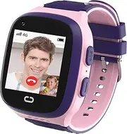 AIWIEP Kids Watch with GPS Tracker 4G Cell Phone Watch for Girls 6-12 Kids Smart Watches Girls GPS SOS Call Voice Chat Touch Screen Camera Alarm Clock Girl Gifts Toys for Ages 5-7(Pink)
