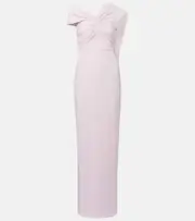 [Roland Mouret] Roland Mouret Scarf-detail asymmetric cady gown AU 4 pink