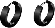 [EZONEDEAL] Stainless Steel Earrings Stud For Men & Women, Huggie Hoop Earrings Pair, Cool Goth Punk Earrings Barbell Earrings, Black Silver Hoop Cartilage Earring, Stud Earrings