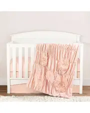 Lush Decor Serena Embellished Soft Baby/Toddler Blush 3pc Bedding Set