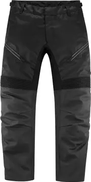 Icon Contra-2, leather-textile pants , color: Black , size: S