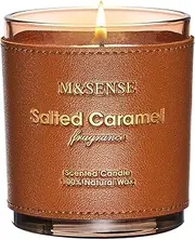 M&SENSE Caramel Vanilla Scented Vegan Soy Candles,10oz 42-Hour Slow Burning Time,No Toxin Heavy Scented Candles,Cozy Relaxing Romance,Fancy Housewarming Gifts for Women & Men