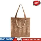 Crochet Tote Bag for Women Mesh Summer Beach Bag Solid Handbag (Light Brown) ~G