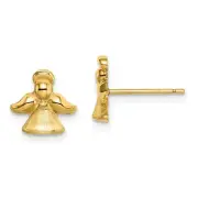 14k 14kt Yellow Gold Madi K Satin & Polished Angel Post Earrings