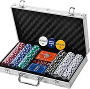 Professional 200, 300 or 500 Chips (11.5g) Poker Set with Case by Rally & Roar – 3 Options - Complete Poker Playing Game Sets with Casino Style Chips, Cards, Dice, Aluminum Color Case & Keys