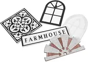 ABOOFAN Wooden Ornament Set 5pcs Farmhouse Tiered Tray Decor Decorative Home Items