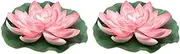 Ciieeo 2 Pcs Floating Foam Lily Pads Artificial Lily Pads for Pond Floating Pond Artificial Lotus Floating Artificial Floating Lotus Leaves Faux Plants Pink Outdoor Flower Pond