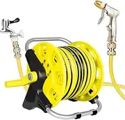 Garden Water Hose Reel Butler with Hose Wall Mount Patio Hoses Rack Storage Hose Reel Cart Garden Lawn Water Truck