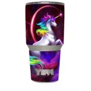 Skin Decal for Yeti 30 oz Rambler Tumbler / Unicorn Rainbows Space