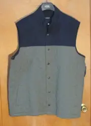 Men's "Croft&Barrow" Size XL, Green/Blue, Snap Front, Utrasoft, Quilted, Vest
