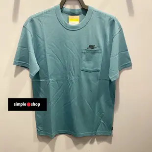 【Simple Shop】NIKE NSW 重磅 刺繡 口袋短袖 運動短袖 口袋T 藍綠色 男款 DQ9296-440