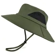 Unisex Sun Hat, Waterproof Wide Brim Bucket Hat One Size 01 Army Green