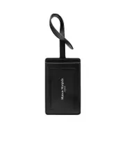 four-stitch leather luggage tag One size Black