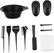 WOFASHPURET 11Pcs Professional Hair Dye Kit Compact Hair Tinting Tool Set with Mixing Bowls and Comb for Home Use Includes Ear Caps for Protection and Easy Application