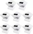 8 Pack White Outdoor Garden 4 X 4 Solar LED Post Deck Cap Square Fence Light Lan
