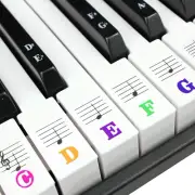 Piano Keyboard Stickers for 88/61/54/49/37 Key. Colorful Large Bold Letter Piano