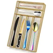 Kitchen Drawer Organizer Metal Silverware Gold Utensil Mesh Living Room Bedroom