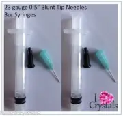 3cc 3ml syringe 23 gauge BLUE Blunt Dispensing Needle Tips Glue Nails Liquids
