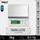 【Polit 沛禮】SUN LITE 防水電子秤 最大秤量3kg(IP65 可沖洗 防水秤 插電 乾電池 料理秤 烘焙秤 磅秤)